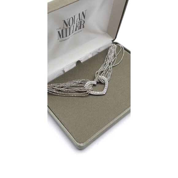 Nolan Miller Glamour Collection Multi-Strand Heart Necklace With Rhinestones - Picture 2 of 5